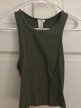 Bozzolo Olive Crewneck Sleeveless Tank